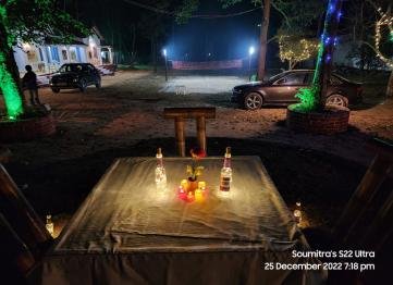 The Golden Nilgiri Jungle Restaurant Outside Dinner